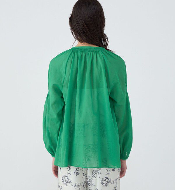 TOMORROWLAND collection「シャイニーオーガンジー シャーリングブラウス」|シャツ・ブラウス|