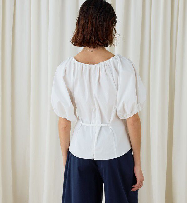 DES PRES「ストレッチポプリン ギャザーブラウス」|シャツ・ブラウス|