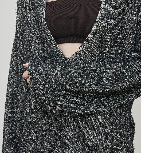 DES PRES「カード&times;カールヤーンニット Vネックチュニックプルオーバー」|ニット・セーター|