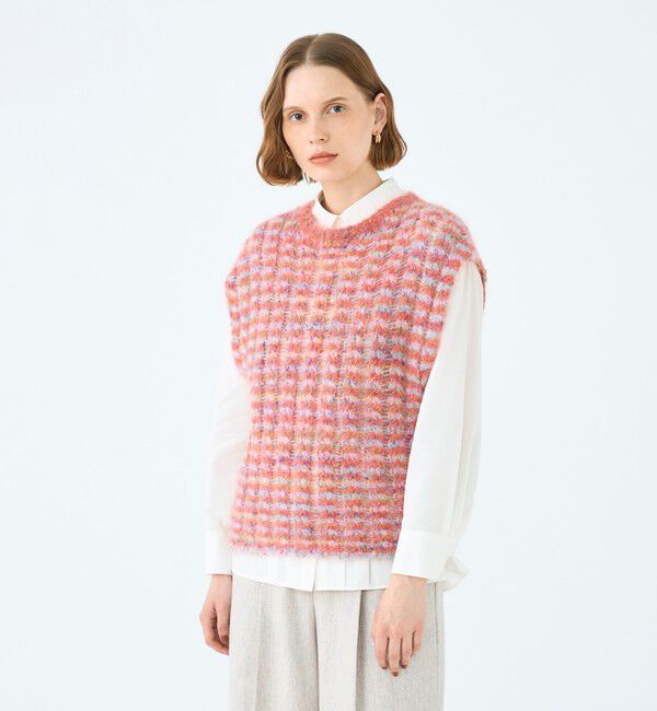 Ballsey「ミックスボーダー クルーネックベスト」|ベスト・ジレ|