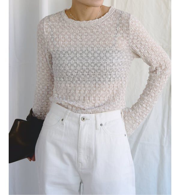 EMILYWEEK「オーガニックコットン混レースプルオーバー」|Tシャツ・カットソー|ナチュラル