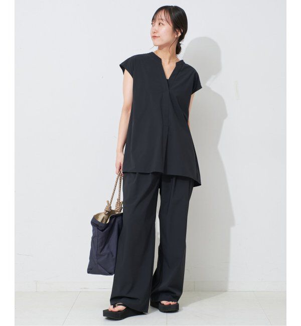 SLOBE IENA「《防しわ性/撥水/接触冷感/2枚セット》ナイロンブラウス&times;パンツセット」|シャツ・ブラウス|