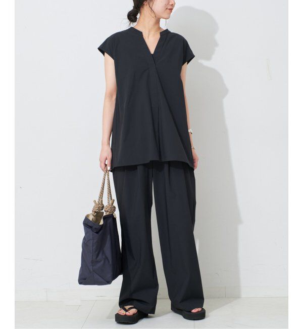 SLOBE IENA「《防しわ性/撥水/接触冷感/2枚セット》ナイロンブラウス&times;パンツセット」|シャツ・ブラウス|