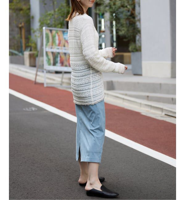 SLOBE IENA「レーシーニットシャツ」|ニット・セーター|