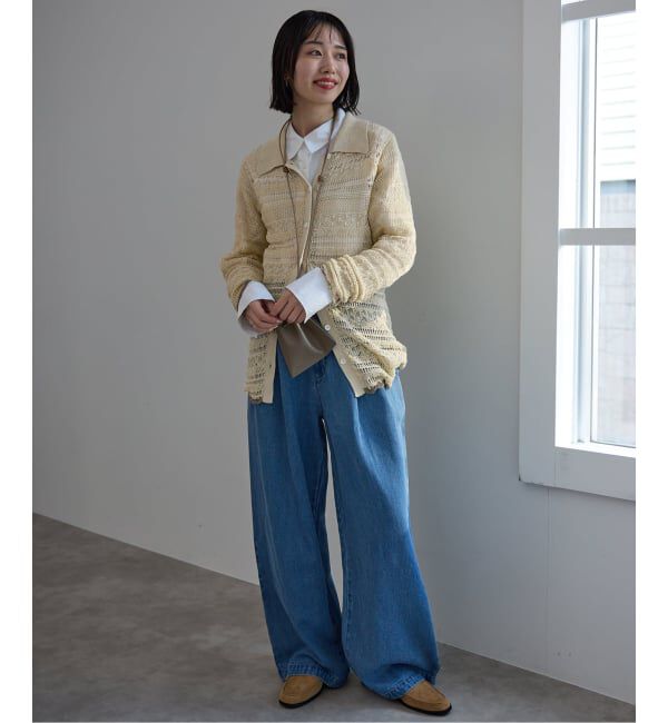 SLOBE IENA「レーシーニットシャツ」|ニット・セーター|