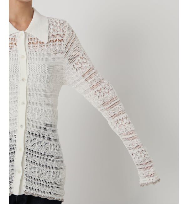 SLOBE IENA「レーシーニットシャツ」|ニット・セーター|