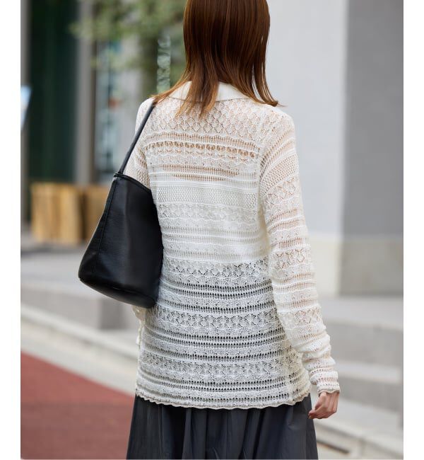 SLOBE IENA「レーシーニットシャツ」|ニット・セーター|