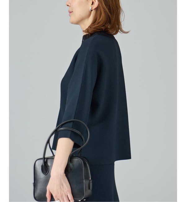 VERMEIL par iena「Room no.8 BLACK ルームエイト ブラック Needleレースカラーニット BR8KN-287」|ニット・セーター|