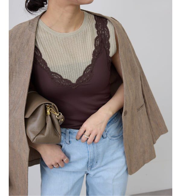 SLOBE IENA「《予約》ラメリブノースリーブプルオーバー」|ニット・セーター|