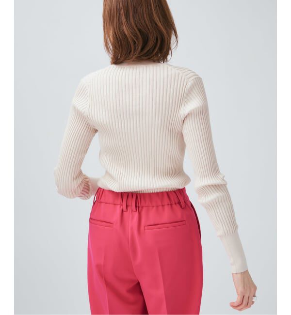 VERMEIL par iena「イタリア糸 RIB Vネックプルオーバー」|ニット・セーター|