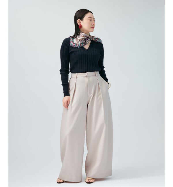 VERMEIL par iena「イタリア糸 RIB Vネックプルオーバー」|ニット・セーター|