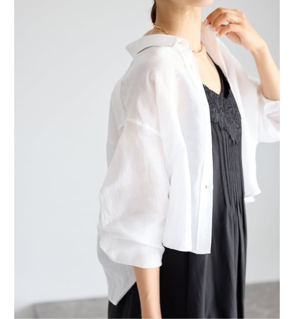 IENA「《新色/WEB限定/追加3予約》ラミーリヨセルショートシャツ」|シャツ・ブラウス|ホワイト