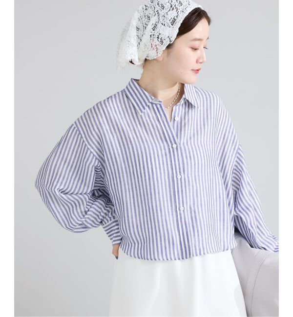 IENA「《新色/WEB限定/追加3予約》ラミーリヨセルショートシャツ」|シャツ・ブラウス|サックスブルー B