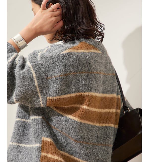 journal standard L'essage「ウールシャギーMIXボーダープルオーバー」|ニット・セーター|グレーA
