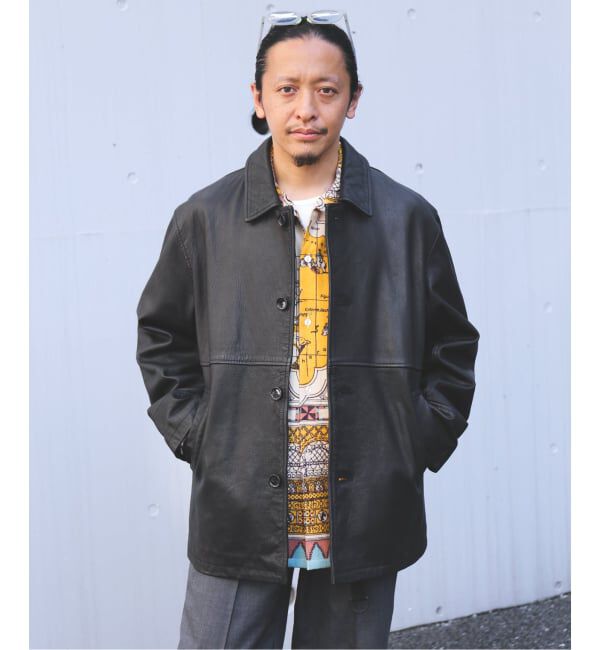 JOURNAL STANDARD「ゴートレザー ウォッシュド カーコート」|ライダースジャケット|