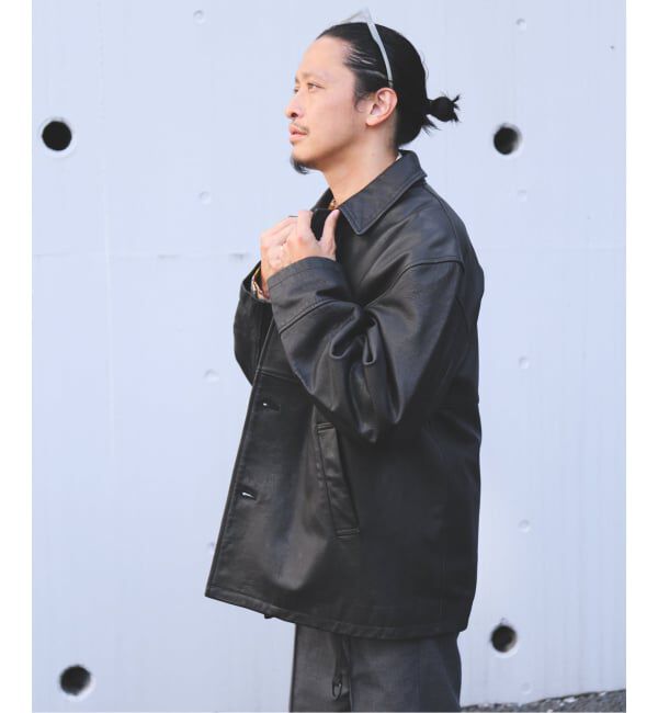 JOURNAL STANDARD「ゴートレザー ウォッシュド カーコート」|ライダースジャケット|