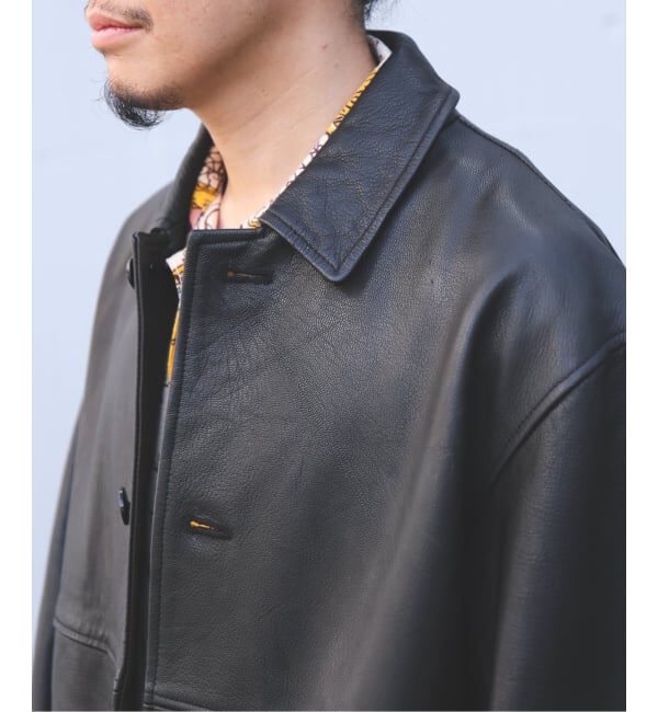 JOURNAL STANDARD「ゴートレザー ウォッシュド カーコート」|ライダースジャケット|