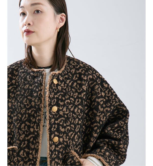 journal standard L'essage「【SP】GIOLICA LEOPARDドルマンジャケット」|ノーカラージャケット|