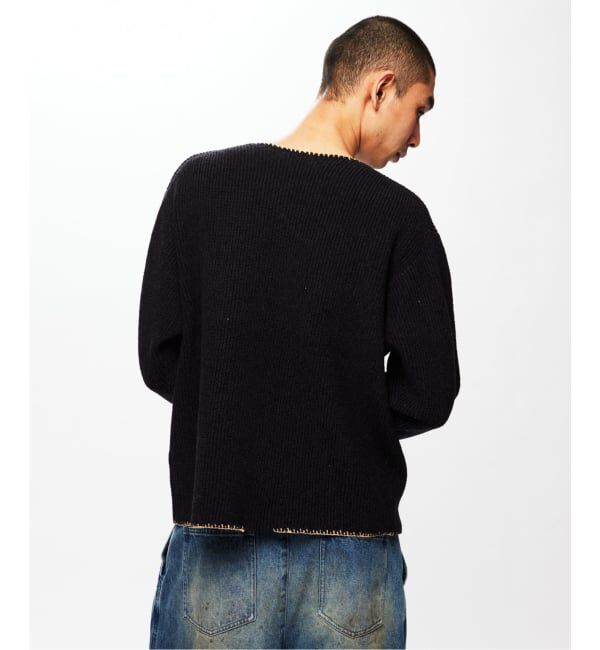 J.S.Homestead「J.S.Homestead / ブランケット ステッチ リブ ニット」|ニット・セーター|