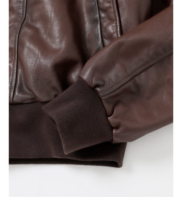 JOURNAL STANDARD「ゴート レザー エイジング ジップ フーディ ブルゾン」|ライダースジャケット|