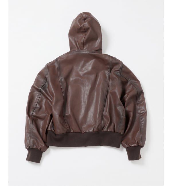 JOURNAL STANDARD「ゴート レザー エイジング ジップ フーディ ブルゾン」|ライダースジャケット|