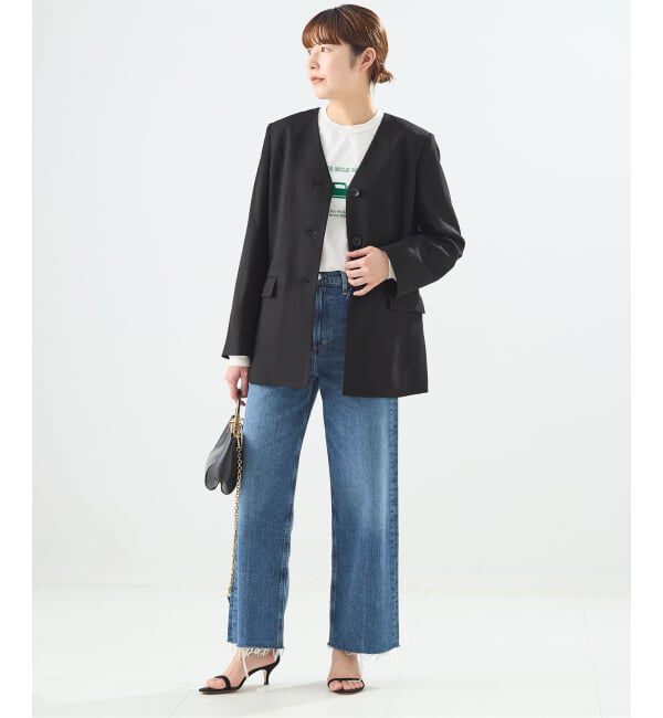 journal standard L'essage「【金子綾さん着用】リノオックス Vネックジャケット」|ノーカラージャケット|