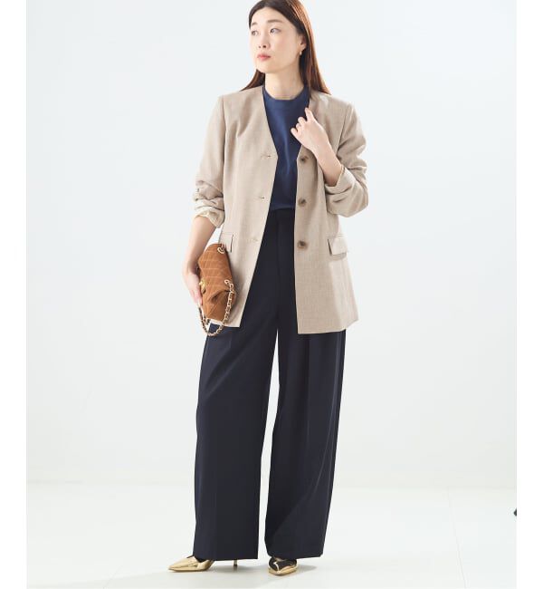 journal standard L'essage「【金子綾さん着用】リノオックス Vネックジャケット」|ノーカラージャケット|