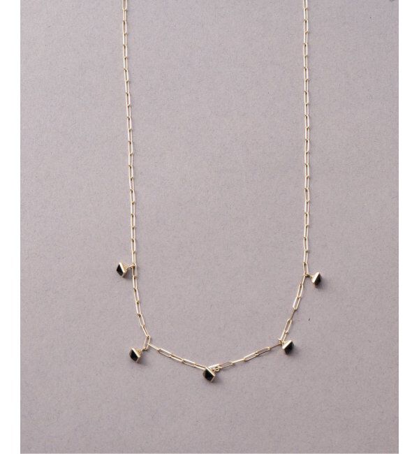 Lilas by Spick&Span「オニキスピラミッドモチーフ5ピースネックレス K10」|ネックレス|