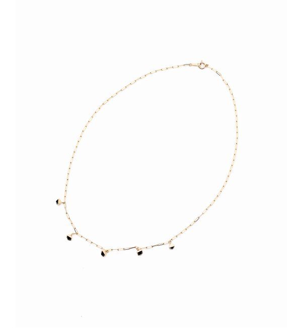 Lilas by Spick&Span「オニキスピラミッドモチーフ5ピースネックレス K10」|ネックレス|