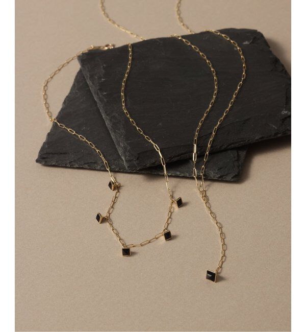 Lilas by Spick&Span「オニキスピラミッドモチーフ5ピースネックレス K10」|ネックレス|