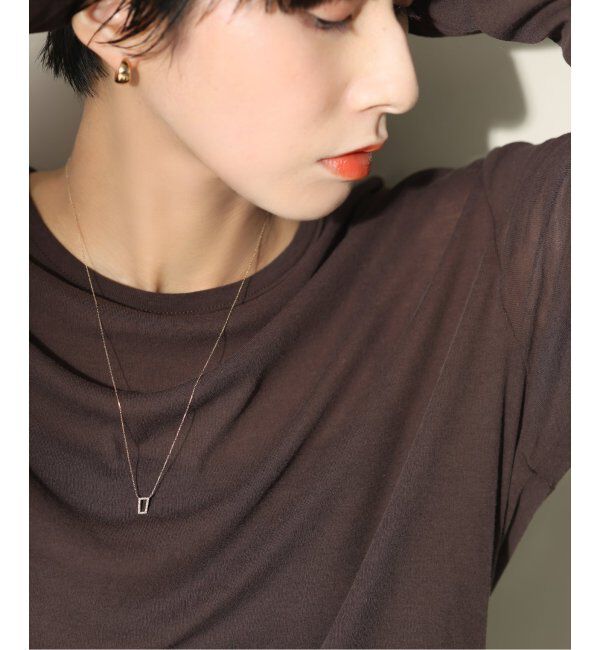 Lilas by Spick&Span「トラペゾイドダイヤ50cmネックレス K10」|ネックレス|ゴールド