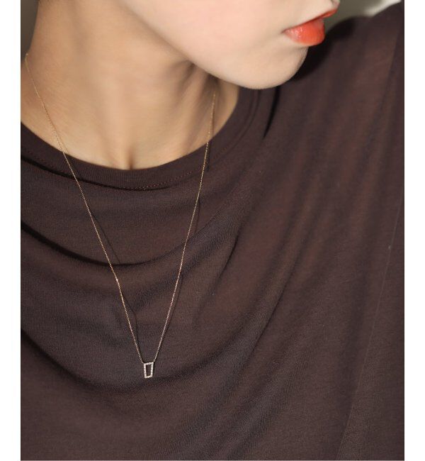 Lilas by Spick&Span「トラペゾイドダイヤ50cmネックレス K10」|ネックレス|