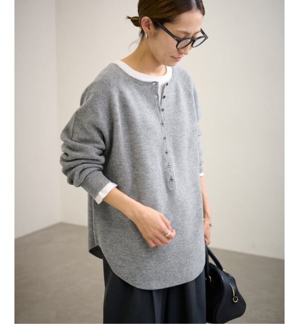 FRAMeWORK「≪WEB限定追加≫ウールワッフルヘンリーネック」|ニット・セーター|