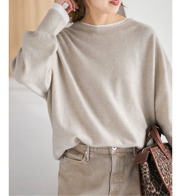 Spick and Span「《新色有り / 追加2》CHESSルーズボートネックプルオーバー」|ニット・セーター|