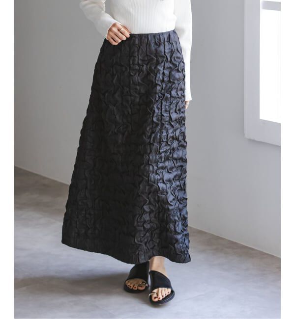 NOBLE「ランダムタックジャガードスカート」|スカート|