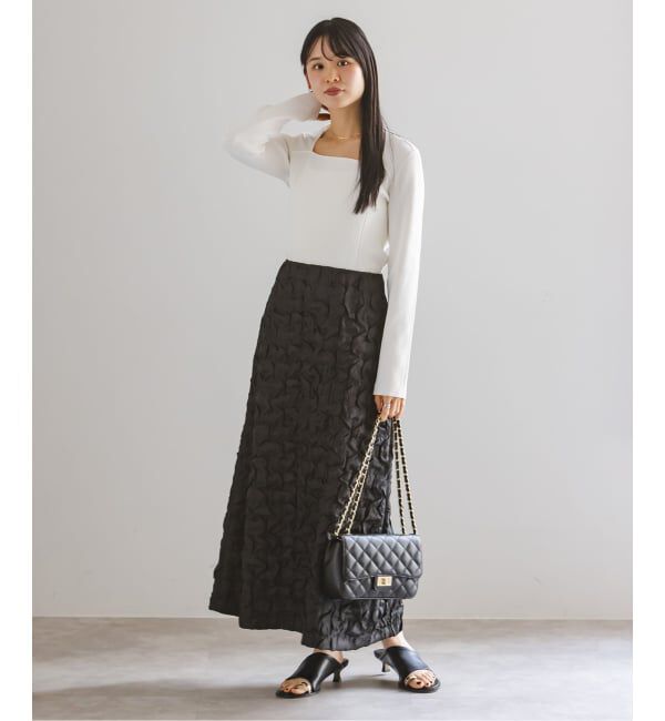NOBLE「ランダムタックジャガードスカート」|スカート|