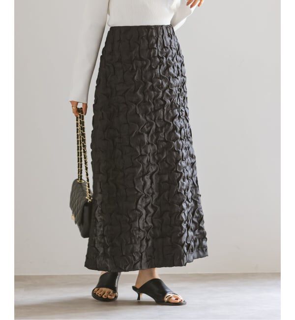 NOBLE「ランダムタックジャガードスカート」|スカート|