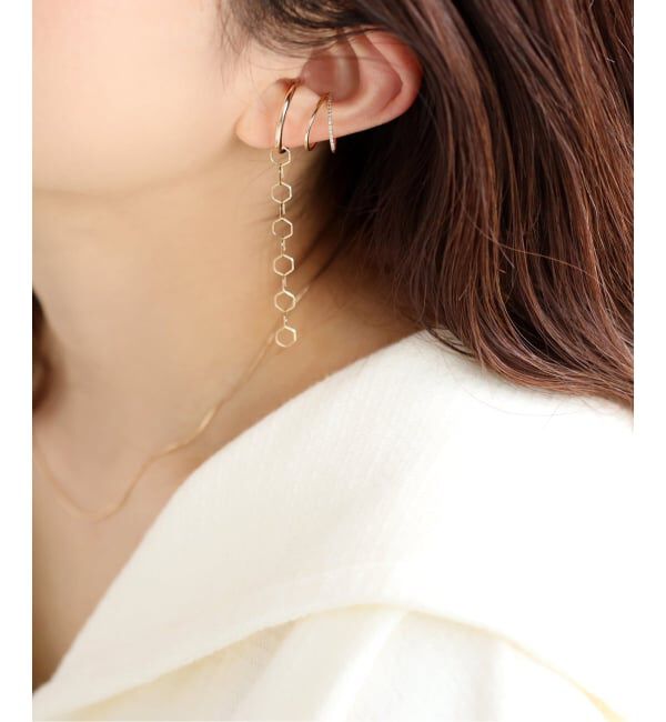 Lilas by Spick&Span「《予約》2cmサークルパイプイヤーカフ K10（片耳）」|イヤーカフ|