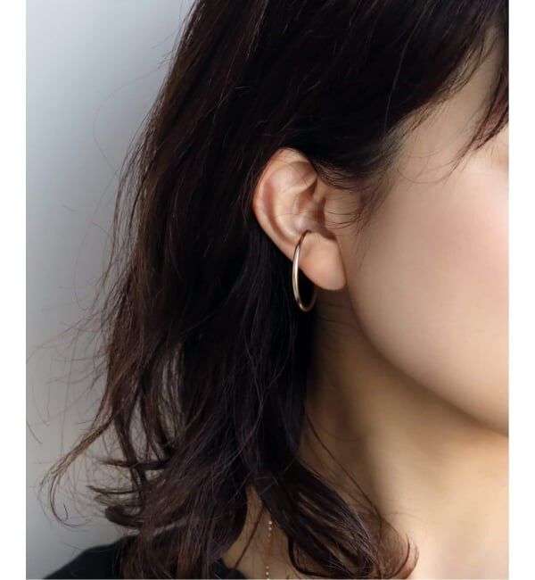 Lilas by Spick&Span「《予約》3cmサークルパイプイヤーカフ K10（片耳）」|イヤーカフ|