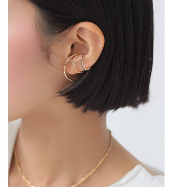 Lilas by Spick&Span「《予約》3cmサークルパイプイヤーカフ K10（片耳）」|イヤーカフ|