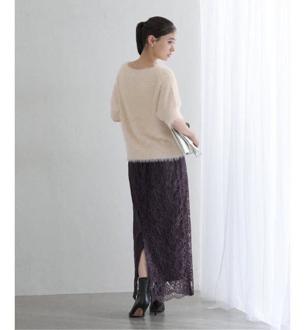  「《WEB限定追加》【洗える】ファーバックパールプルオーバー」|ニット・セーター|