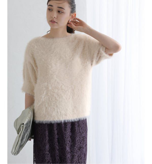  「《WEB限定追加》【洗える】ファーバックパールプルオーバー」|ニット・セーター|