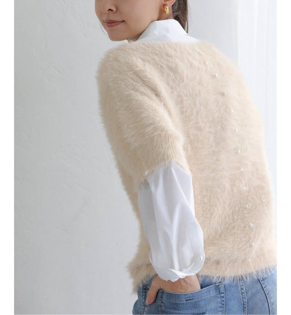  「《WEB限定追加》【洗える】ファーバックパールプルオーバー」|ニット・セーター|