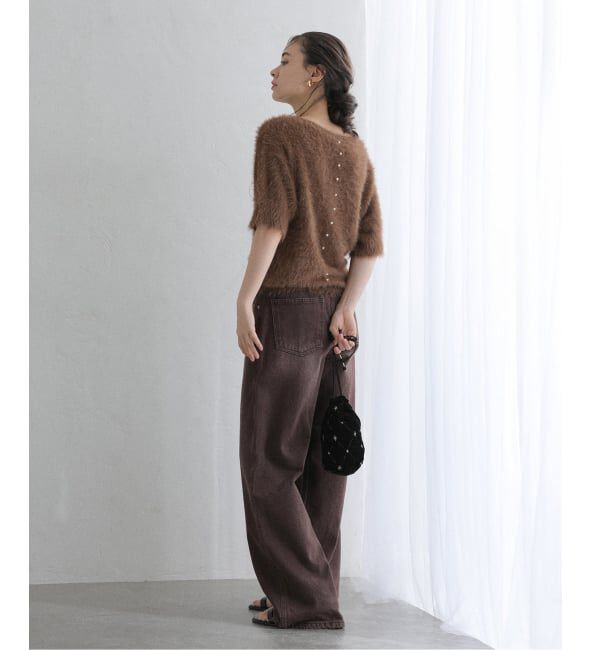  「《WEB限定追加》【洗える】ファーバックパールプルオーバー」|ニット・セーター|
