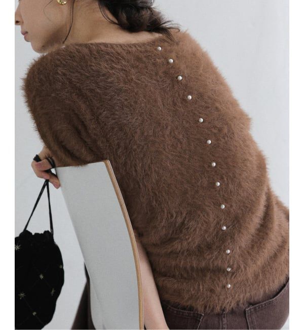  「《WEB限定追加》【洗える】ファーバックパールプルオーバー」|ニット・セーター|
