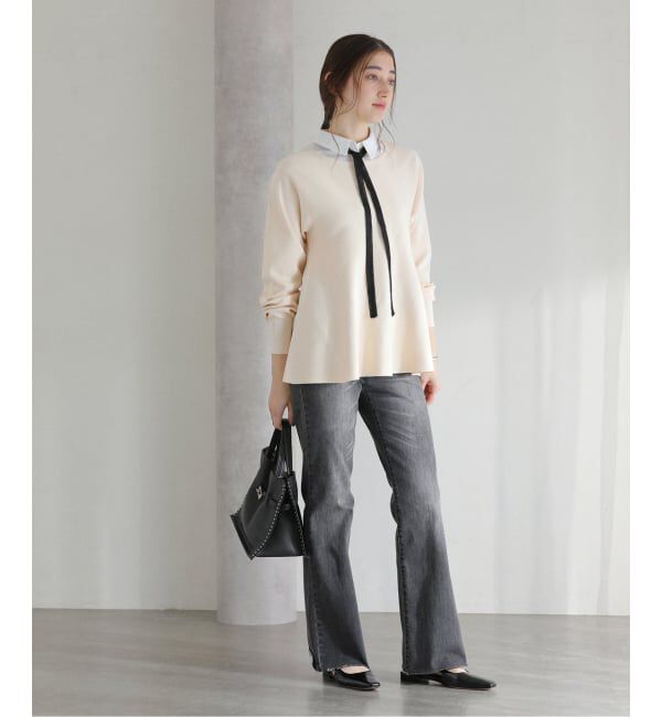  「【洗える】ウォッシャブルペプラムニットプルオーバー」|ニット・セーター|