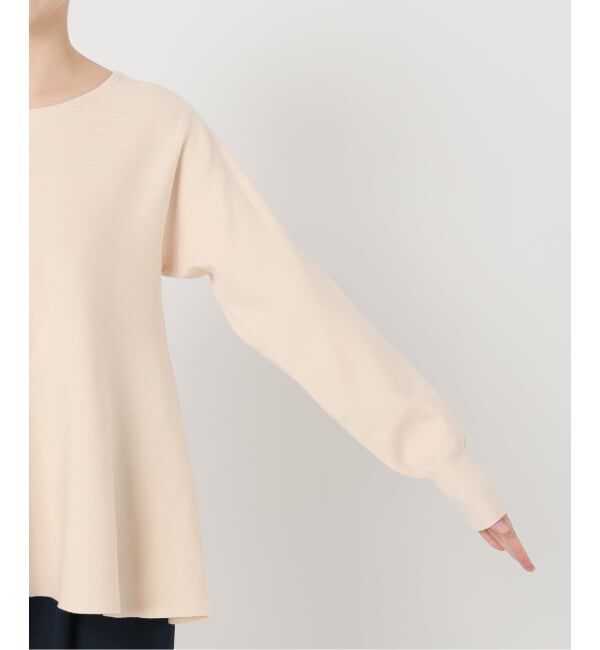  「【洗える】ウォッシャブルペプラムニットプルオーバー」|ニット・セーター|