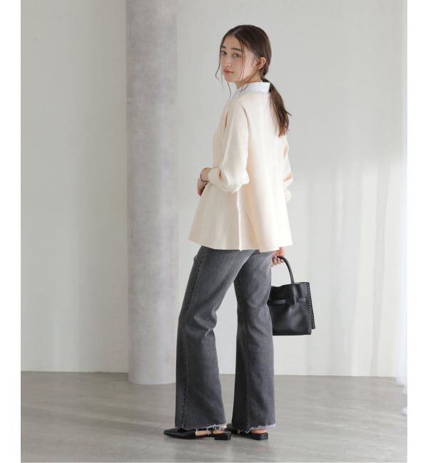  「【洗える】ウォッシャブルペプラムニットプルオーバー」|ニット・セーター|