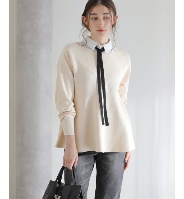  「【洗える】ウォッシャブルペプラムニットプルオーバー」|ニット・セーター|