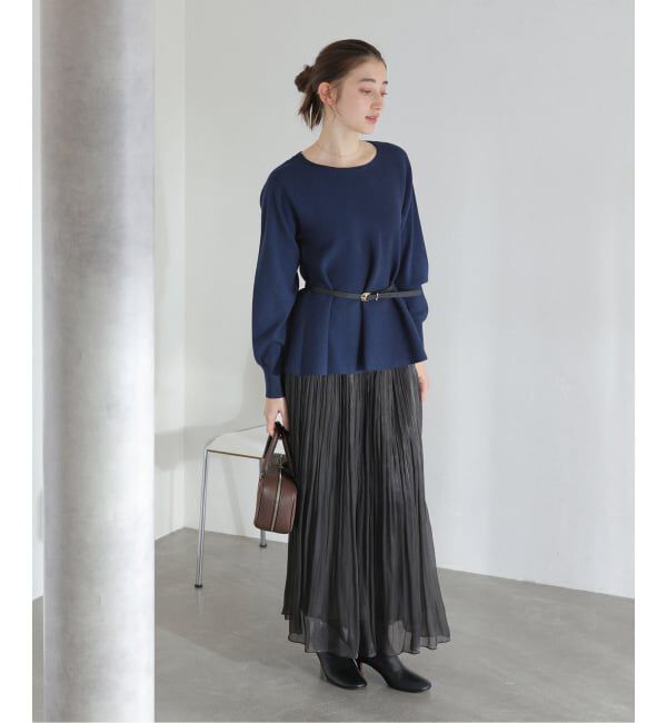  「【洗える】ウォッシャブルペプラムニットプルオーバー」|ニット・セーター|